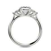 Brisa Emerald Cut Pave Cluster 4 Prong Engagement Ring Setting - Nivetta